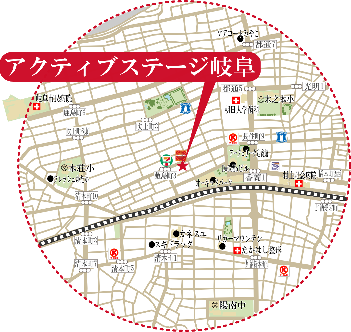 アクティブステージ岐阜の地図